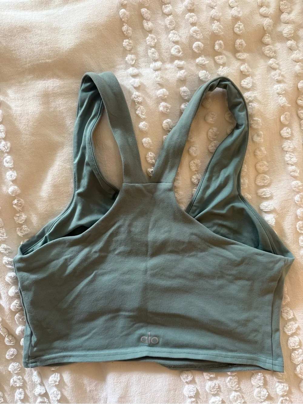 ALO Yoga Sage Green V-Neck Sports Bra